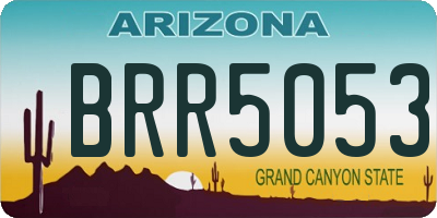 AZ license plate BRR5053