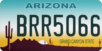 AZ license plate BRR5066