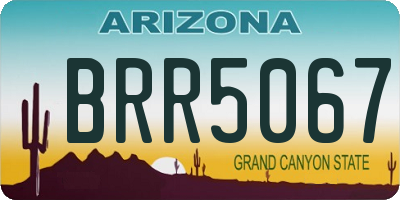 AZ license plate BRR5067