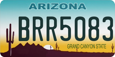 AZ license plate BRR5083