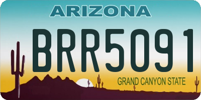 AZ license plate BRR5091