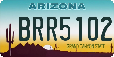AZ license plate BRR5102