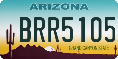 AZ license plate BRR5105
