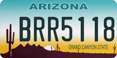 AZ license plate BRR5118