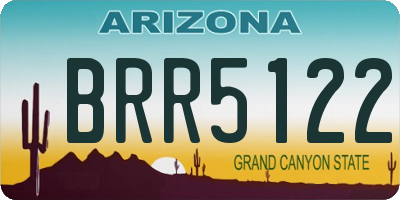 AZ license plate BRR5122