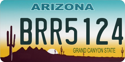 AZ license plate BRR5124
