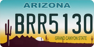 AZ license plate BRR5130