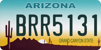 AZ license plate BRR5131