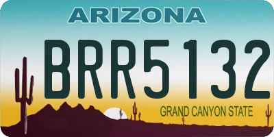 AZ license plate BRR5132