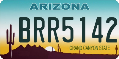 AZ license plate BRR5142