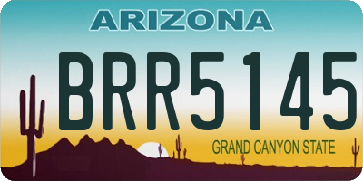 AZ license plate BRR5145