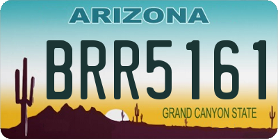 AZ license plate BRR5161