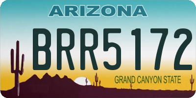AZ license plate BRR5172