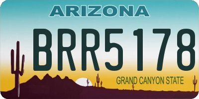 AZ license plate BRR5178
