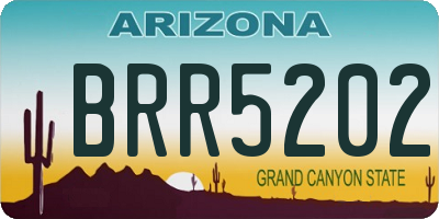 AZ license plate BRR5202