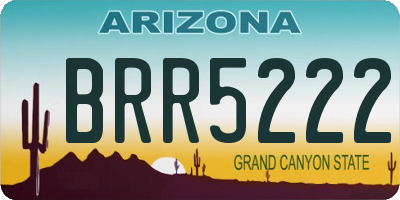 AZ license plate BRR5222