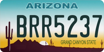 AZ license plate BRR5237
