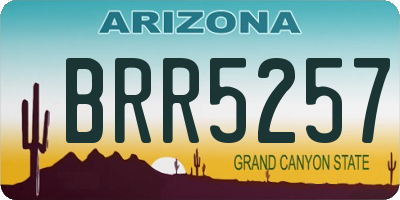 AZ license plate BRR5257