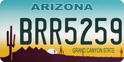 AZ license plate BRR5259