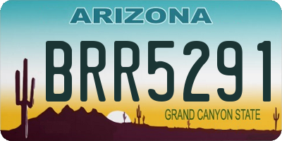 AZ license plate BRR5291