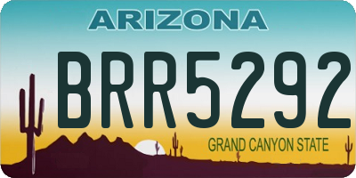 AZ license plate BRR5292