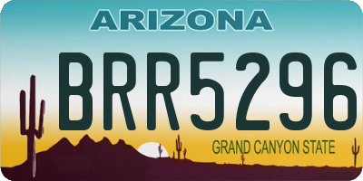 AZ license plate BRR5296