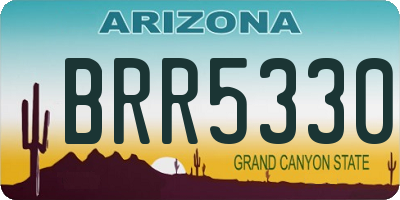 AZ license plate BRR5330