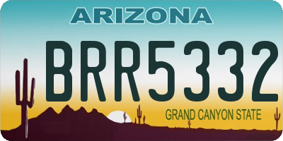 AZ license plate BRR5332