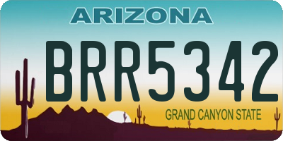 AZ license plate BRR5342