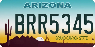 AZ license plate BRR5345