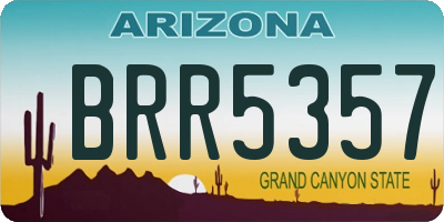 AZ license plate BRR5357