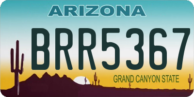 AZ license plate BRR5367