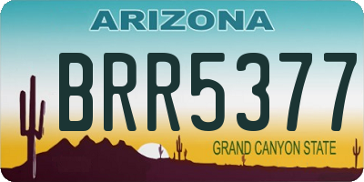 AZ license plate BRR5377