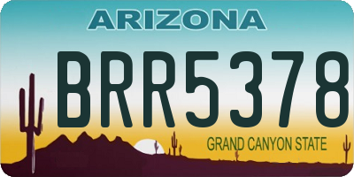 AZ license plate BRR5378