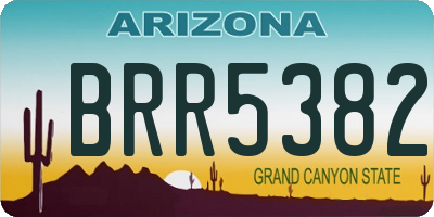 AZ license plate BRR5382
