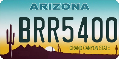 AZ license plate BRR5400