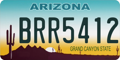 AZ license plate BRR5412