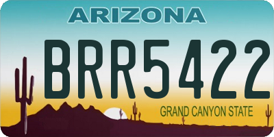 AZ license plate BRR5422