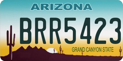 AZ license plate BRR5423
