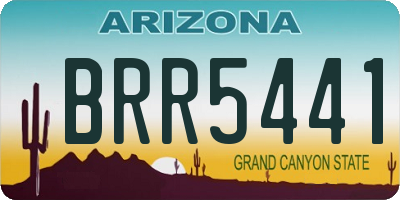 AZ license plate BRR5441