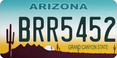 AZ license plate BRR5452