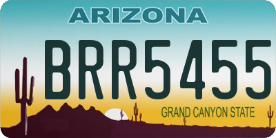 AZ license plate BRR5455