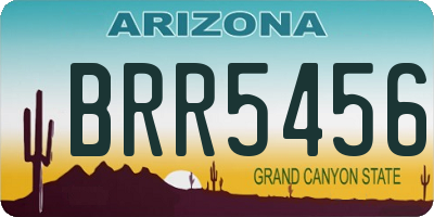 AZ license plate BRR5456