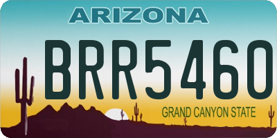 AZ license plate BRR5460
