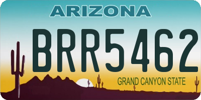 AZ license plate BRR5462