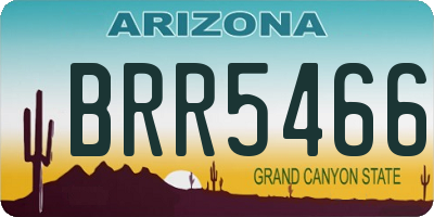 AZ license plate BRR5466