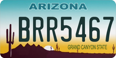 AZ license plate BRR5467