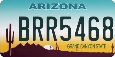 AZ license plate BRR5468