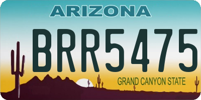 AZ license plate BRR5475