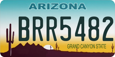 AZ license plate BRR5482